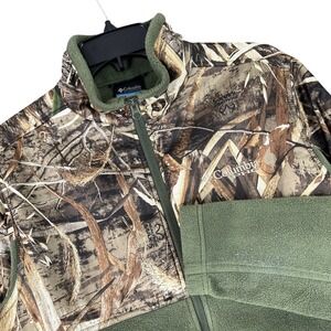 Columbia PHG Realtree Max 5 Fleece Jacket Camouflage Hunting Zip Green S Mens